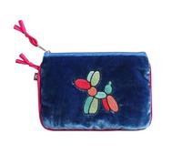Silk Velvet Balloon Sausage Dog Dachshund Purse by Earth Squared - 18 × 12 cm - Silk Blend Velvet Fabric - Fully Lined with Main Zip & Rear Pocket - Fits Coins, Cards or Passport
