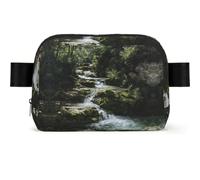 Silk Washing Stream Printed Square Fashion Pocket Waterproof Oxford Fabric, Large Opening Convenient Zipper Travel Bag for Men and Women