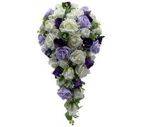 Silk Wedding Flowers Hand-made by Petals Polly, BRIDES BOUQUET, CREAM/IVORY/PURPLE/LILAC