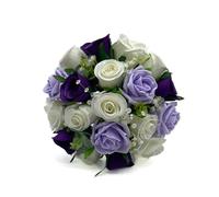 Silk Wedding Flowers Hand-made by Petals Polly, BRIDESMAIDS POSY, CREAM/IVORY/LILAC/PURPLE