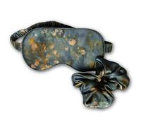 Silk & Willow 100% Pure Mulberry Silk Sleep Eye Mask & Hair Scrunchie Gift Set (Midnight)
