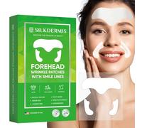 SILKDERMIS Forehead Wrinkle Patches: Anti Wrinkle Patches with 12 Pcs of Forehead Patches and 24 pcs of Smile Line Patches (Green)
