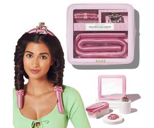 SILKE Heatless Curlers Headband | 100% Luxurious Heatless Curls | Silk Curlers No Heat - Big Bounce, No Effort | Silk Heatless Curler | Easy & Effortless - No Heat (Pink)