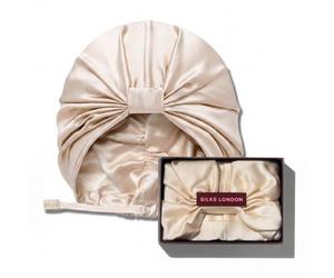SILKE London - Double-lined Silk Hair Wrap Bonnet : Champagne Cream