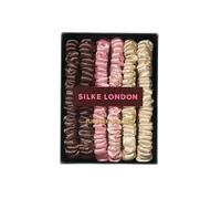 SILKE London - Silk Hair Ties - 6 Pack - Mocha Blush - Brown, Light Pink, Caramel