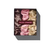 SILKE London - Silk Large Scrunchies : Mocha Blush - Brown, Light Pink, Caramel