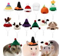 Silkfly 12 Pcs Hamster Hats Mini Hats for Snakes Small Animals Guinea Pig Hamster Bibs Clothes for Lizards Bearded Dragons Holiday Party Costume Accessories(Classic)