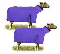 Silkfly 2 Pcs Sheep Blanket Mesh Medium Goat Blanket with Mesh Butt and Adjustable Belly Strap Fits Lambs 110-140 Lbs for Show Lambs, Offers Effective Protection from Fly Bites (Purple)