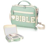 Silkfly Sage Green Bible Cover Case Preppy Large Chenille Letter Church Bag