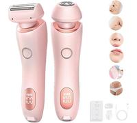 SilkGlide Pro - 2024 Best Silk Glide Razor, Silk Glide Epilator Painless Hair Removal at Home, Pubic Hair Trimmer Women, 2 in 1 Electric Shaver Razors for Women (Pink)