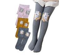Silkglory Tights for Girls,3PCS Baby Toddler Tights With Cute Glitter Print Pattern Decoration,Leggings Seamless Stockings Cotton Pantyhose for Newborn Infant Grey/Pink/Ginger 10-12 Years