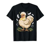 Silkie Chicken Keeper Botanical Floral Illustration Art T-Shirt