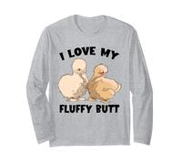 Silkie Chicken Lover Fluffy Butt Silk Chicken Silkie Chicken Long Sleeve T-Shirt