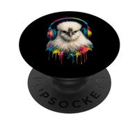 Silkie Chicken Wearing Headphones Cute Colorful Music PopSockets Adhesive PopGrip