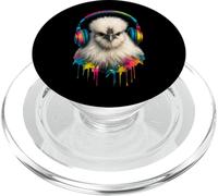 Silkie Chicken Wearing Headphones Cute Colorful Music PopSockets PopGrip for MagSafe