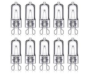 SILKIT G9 Halogen Light Bulbs 25W, 320lm, 2800K, No Flicker Dimmable G9 Capsule Bulb, Warm White,10 Pack