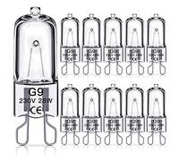 SILKIT G9 Halogen Light Bulbs 28W, G9 Dimmable Capsule Bulbs, Warm White 2800K, Non-Flicker,10 Pack