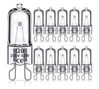 SILKIT G9 Halogen Light Bulbs 42W, Dimmable G9 Capsule Bulbs, Warm White 2800K, Flicker Free, 10 Pack