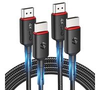 Silkland 4K HDMI Cable 3M 2 Pack - HDMI Leads Supporting 4K@60Hz, ARC, HDR, 3D, Ethernet for TV, Blu-Ray, PS4/5, Xbox, Projector, Soundbar, Sky, PC, Laptop