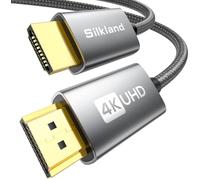 Silkland 4K Short HDMI Cable 0.3M, Nylon Braided 18Gbps High Speed | 4K@60Hz, 2K@144Hz/120Hz, ARC, HDR, 3D, Compatible with TV, Blu-ray Player, PS5/PS4, DVD, Xbox, Soundbar, Sky, PC, Laptop