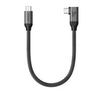 Silkland 80Gbps Right Angle USB 4 Cable for Thunderbolt 5 Cable 0.3M, 120Gbps Bandwidth for 16K/Dual 8K, 240W, 90 Degree Braided USB C Video Cable Compatible Thunderbolt 4/5, MacBook M4 Pro,Dock