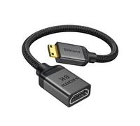 Silkland 8K Mini HDMI to HDMI Adapter, Ultra High Speed 48Gbps Bidirectional Transmission, Nylon Braided Female to Male with 8K@60Hz, 4K@120Hz Apply to Laptop, Monitor, Camera, Camcorder, Tablet, TV