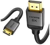 Silkland 8K Mini HDMI to HDMI Cable 3M, Not Micro HDMI | 8K@60Hz, 4K@120Hz, 48Gbps, Compatible with Camera, HDTV, Laptop, Tablet, Cam Link, Portable Monitor, Raspberry Pi Zero Series