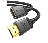 Silkland HDMI 2.1 Extension Cable 2M, 10K 8K@60Hz 4K@120Hz/144Hz HDMI Extension Male to Female with Ethernet 48Gbps UHD eARC Dynamic HDR 10+ HDCP 2.3 Compatible with TV Stick, HDTV