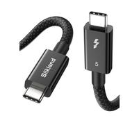 Silkland Intel Certified Thunderbolt 5 Cable 1M, [Upgrade Nylon] 80Gbps(6Gb/s) Data Transfer, 120Gbps Video Bandwidth, 240W PD3.1 Fast Charge for MacBook M4 Pro/Pro Max, Mac Mini M4, PSSD, Dock, eGPU