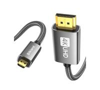 Silkland Micro HDMI to HDMI Cable 2M, 4K@60Hz, Supports Ethernet, 3D, HDR and ARC, Micro HDMI Cable Compatible with GoPro Hero 9/8/7/6/5, Raspberry Pi 5 4, Sony Camera A6300 A6400（Not Mini HDMI）