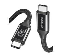 Silkland USB 4 Cable for Thunderbolt 4, 40Gbps Data Sync, 8K/5K@60Hz, 240W Fast Charging, USB C Thunderbolt Cable, Compatible for MacBook, iPhone 16, iPad, SSD, Docking, eGPU, Black - 1M