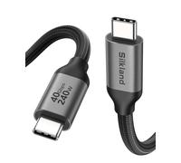 Silkland USB4 Cable for Thunderbolt 4/3 Cable USB-IF Certified 0.8M 40Gbps, USB-C Display/Video/Monitor Cable [8K/6K/5K@60Hz 4K@144Hz], 240W PD3.1 for MacBook Pro, PSSD, Display, Docking, Monitor