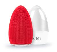 Silk'n Bright Silicone Facial Cleansing Brush, Deep Face Cleaning and Massaging System, Removes Dirt and Make-up Residue - Red