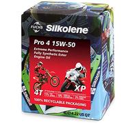 Silkolene PRO 4 15W-50 15W50 Full Synthetic Ester 4T 4 Stroke Bike Engine Oil - 4 Litres 4L Lube Cube Box