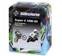 Silkolene Super 4 10W40 semi-synthetic 4 Stroke Motorbike Oil - 4 Litre Cube