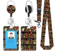 Silkovahamd Bookshelf Badge Reel ID Holder Vintage Library Design