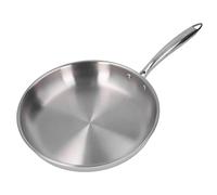 SilkRoadSupply 304 Stainless Steel Thickened Frying Pan - Uncoated 3-Layer Skillet for Ideal Omelettes and Versatile Cooking (28cm)
