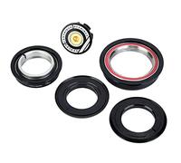 SilkRoadSupply 4456ST Bicycle Headset CNC AL6061 T6 Mountain Bike Road Bicycle Tapered Straight Tube Fork Headset 44mm 56mm Black Durable Anti Rust Waterproof Replacement Headset f