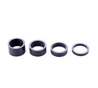 SilkRoadSupply Carbon Fiber Bicycle Headset Spacers Set Durable Lightweight Handlebar Raising Kit for Mountain Bike Road Bike Cycling Enthusiasts Black 4 Sizes 5mm 10mm