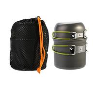 SilkRoadSupply Compact Aluminium Alloy Pot Set Foldable Handgrip with Storage Bag For Outdoor Camping Survival