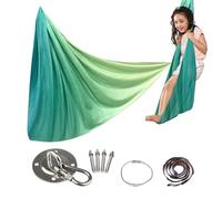 Silks for Gymnastics - Soft Stretchy Material, Adjustable Length Hanging, Secure Mounting Loops, Compact Portable Setup | Perfect for Fitness Enthusiasts with Aerial Yoga Acrobatics Circus Skills