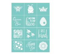 Silkscreen Stencil Bee Minis,Reusable Self-Adhesive Silk Screen Printing, for Decor/Printing Wood/Fabric/Wall/Glass/Paper, Home Craft Projects Decorations Pattern (8.5x11inch)