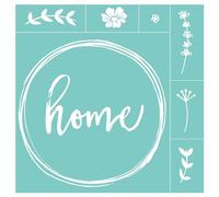 Silkscreen Stencil Rustic Home Wreath,Reusable Self-Adhesive Silk Screen Printing, for Decor/Printing Wood/Fabric/Plate/Glass/Paper, Home Craft Projects Decorations Pattern 12x12inch