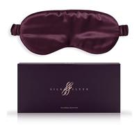 SILKSLEEK Eye Mask for Sleeping, 22 Momme Pure Mulberry Silk Sleep Mask Filled with 100% Pure Silk, Travel Essentials, Super Soft & Comfortable Blackout Eye Mask in Gift Box… (Burgundy)