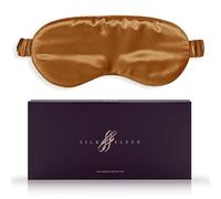 SILKSLEEK Eye Mask for Sleeping, 22 Momme Pure Mulberry Silk Sleep Mask Filled with 100% Pure Silk, Travel Essentials, Super Soft & Comfortable Blackout Eye Mask in Gift Box… (Copper)