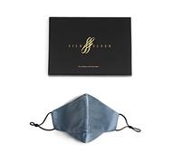 SilkSleek Pure Mulberry Silk Face Mask with Nose Wire 2 layers. 100% Pure 6A Grade Natural Silk Adjustable Washable & Breathable. (Duck Egg Blue)