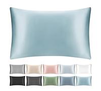SILKTALE 100% Mulberry Silk Toddler/Travel Pillowcase,Both Sides 19MM Small Silk Pillow Case with Hidden Zipper for Kids/Baby 1pc, Sage Green,13"x18"