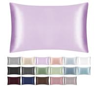 SILKTALE 100% Mulberry Silk Toddler/Travel Pillowcase,Both Sides 19MM Small Silk Pillow Case with Hidden Zipper for Kids/Baby 1pc,Light Purple,13"x18"