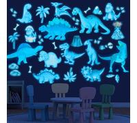 Silkwish Dinosaur Wall Sticker Children's Room Luminous Self-Adhesive Dino Wall Sticker Children's Room Glow Wall Sticker Dinosaur for Boys Children's Room Bedroom Gifts Blue