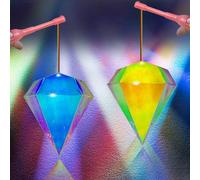 Silkwish Set of 2 Lanterns Craft Set Children - LED Lantern Craft Material for St Martin with Lantern Stick, 2 Batteries (Multicolour) - DIY Martin Lanterns for Halloween, Christmas, Birthdays